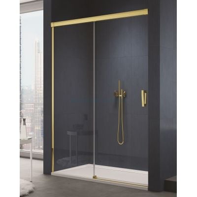 Drzwi prysznicowe 110 cm rozsuwane złoty połysk/szkło przezroczyste CAS2G1101207 SanSwiss Cadura