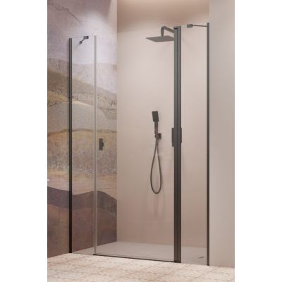 Drzwi prysznicowe 140 cm uchylne szczotkowany/szkło przezroczyste 100381409201L Radaway Nes Brushed GunMetal DWJS