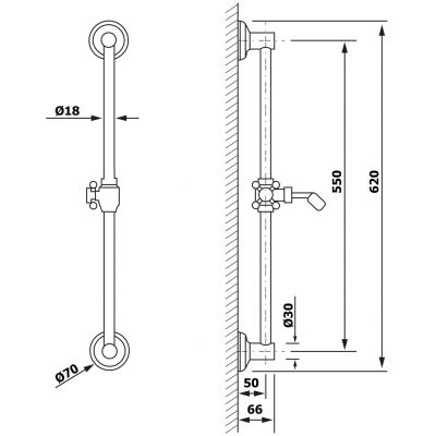 Drążek prysznicowy SAL0036 Sapho Amur