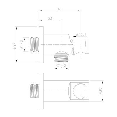 Przyłącze kątowe z uchwytem złoty 120509GB Sapho