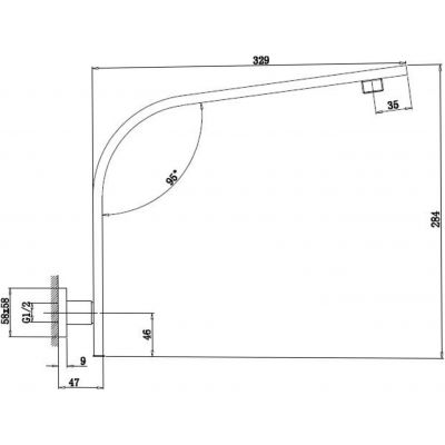 Sapho 9002 ramię ścienne chrom