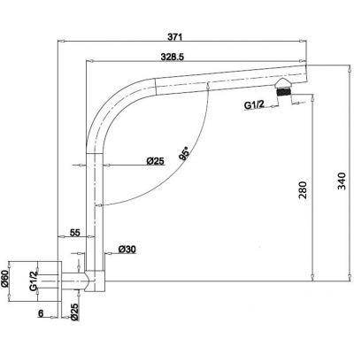 Sapho 9005 ramię ścienne