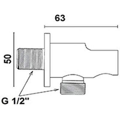 Przyłącze kątowe z uchwytem 981M6 Sapho