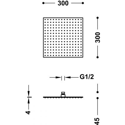Tres 134315012NM deszczownica kwadratowa