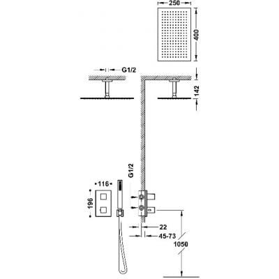 Tres Therm-Box 20225053OM zestaw prysznicowy podtynkowy złoty