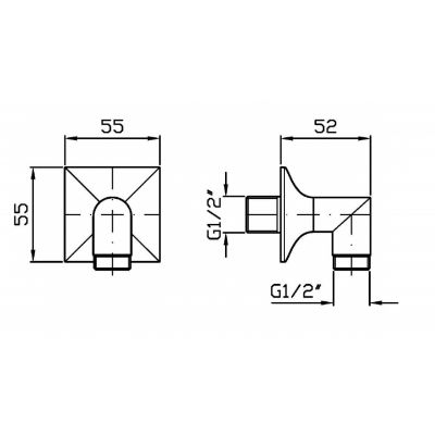 Przyłącze kątowe Z93802 Zucchetti Bellagio