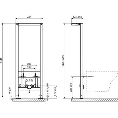 Stelaż podtynkowy do bidetu K97407 Cersanit Aqua