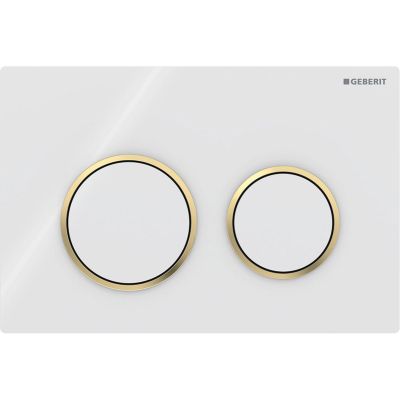 Przycisk spłukujący do wc biały-złoty 115085KK1 Geberit Omega20