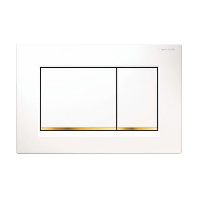 Przycisk spłukujący do wc biały-złoty 115883KK1 Geberit Sigma20