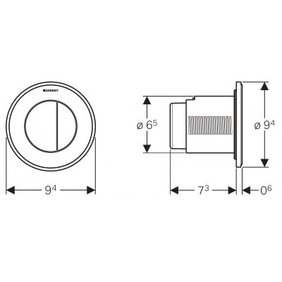 Przycisk spłukujący do wc chrom błyszczący-chrom mat 116056KH1 Geberit Typ 10