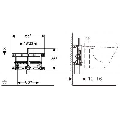 Stelaż podtynkowy do bidetu 457530001 Geberit Kombifix