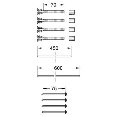 Wyposażenie dodatkowe stelaża 38714000 Grohe
