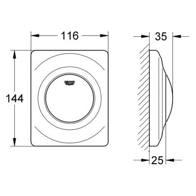 Przycisk spłukujący do pisuaru 38808SH0 Grohe Surf