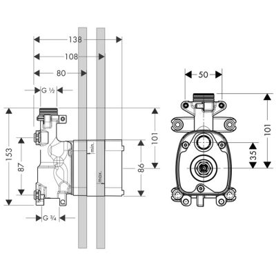 Element podtynkowy baterii 10650180 Axor Starck Shower Collection