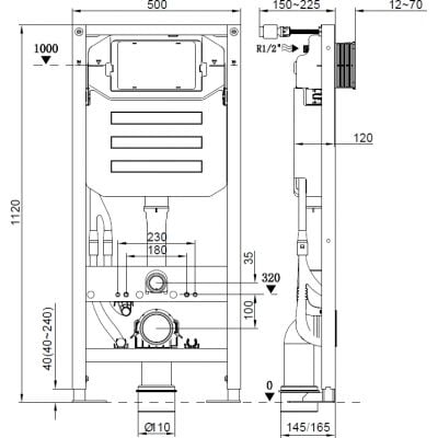 Stelaż podtynkowy do miski wc wiszącej 79300 Kludi Unifix