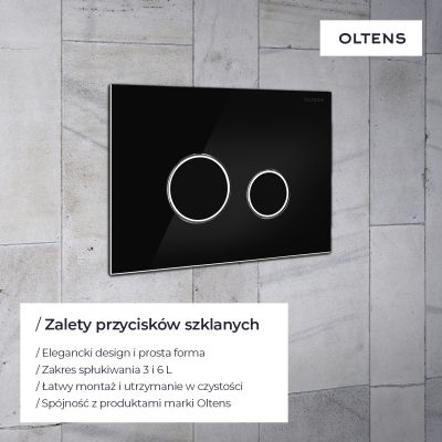 Przycisk spłukujący do wc czarny/złoty mat/czarny 57203300 Oltens Lule
