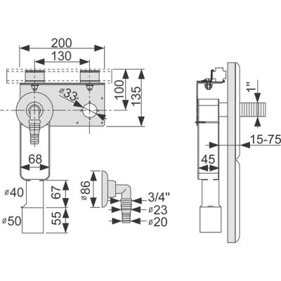 Przyłącze do pralki lub zmywarki 9020036 Tece Profil