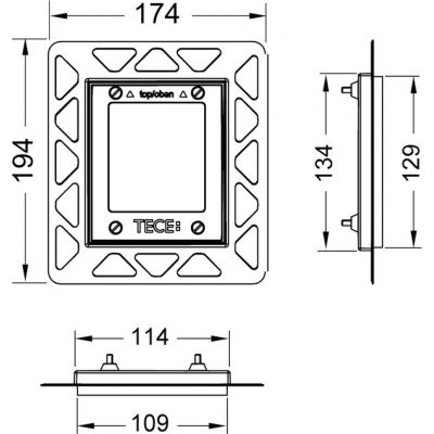 Ramka montażowa przycisku do pisuaru czarny 9242647 Tece Loop