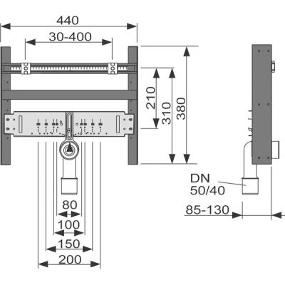 Stelaż podtynkowy do umywalki 9510003 Tece Profil