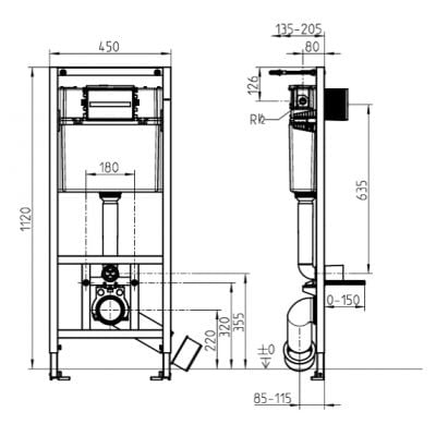 Stelaż podtynkowy do miski wc wiszącej 92099600 Villeroy & Boch ViConnect