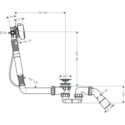 Axor 58317000 syfon z napełnianiem