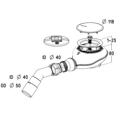 Syfon do brodzika TB21 Radaway Turboflow