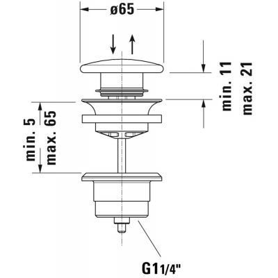 Duravit 0050790000 korek do umywalki biały