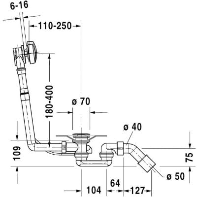 Duravit D-Code 790225000001000 syfon do wanny