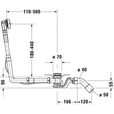 Duravit Quadroval 792206000001000 syfon do wanny