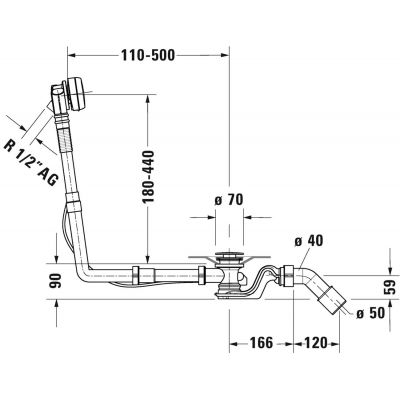 Duravit Quadroval 792207000001000 syfon do wanny