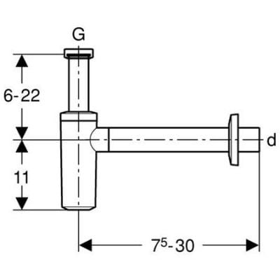Syfon do umywalki butelkowy biały 151035111 Geberit