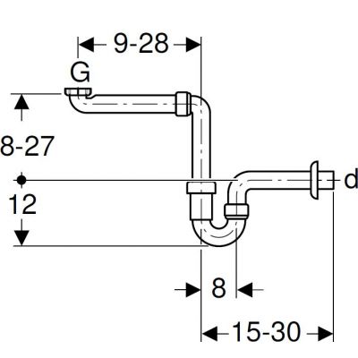 Syfon do umywalki rurowy biały 151107111 Geberit