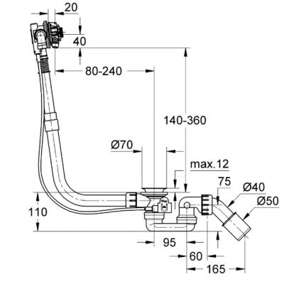 Syfon do wanny brushed warm sunset 28990DL0 Grohe Talentofill