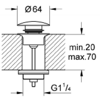 Korek do umywalki supersteel 65807DC0 Grohe