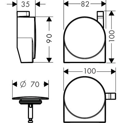 Hansgrohe Exafill 58117000 syfon do wanny