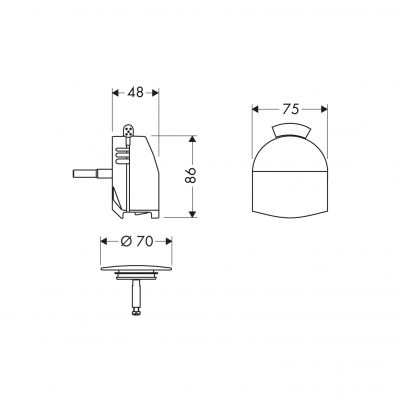 Hansgrohe Exafill 58128000 syfon do wanny