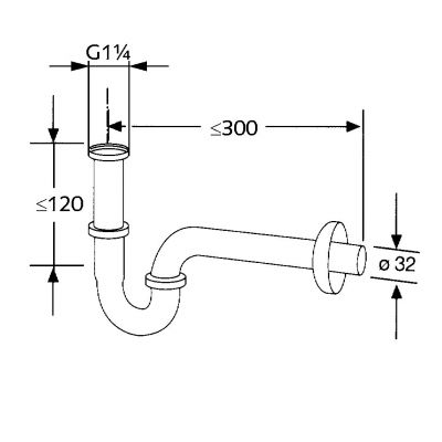 Kludi Ideal 102650500 syfon do umywalki rurowy chrom