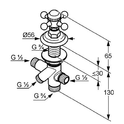 Element podtynkowy baterii 518480520 Kludi 1926