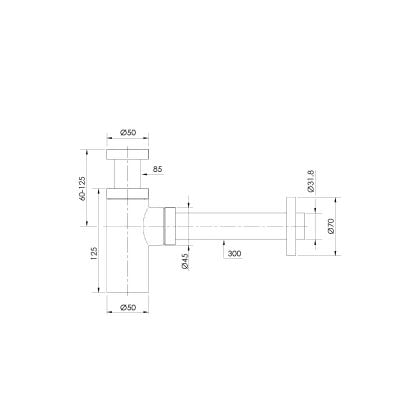Ksuro 100 51000010 syfon do umywalki butelkowy chrom