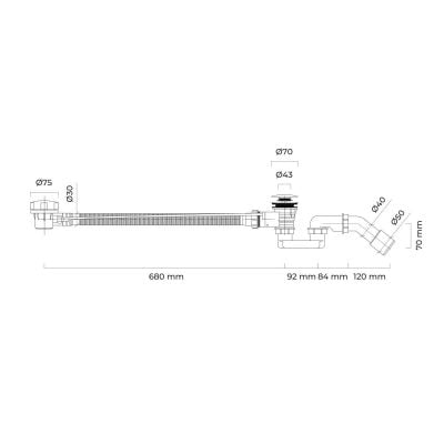 Syfon do wanny złoto szczotkowane 03001810 Oltens Oster