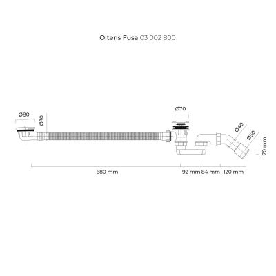 Syfon do wanny złoty połysk 03002800 Oltens Fusa
