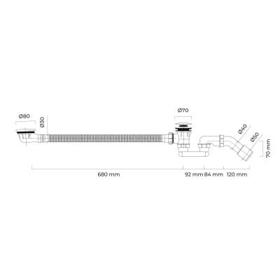 Syfon do wanny złoto szczotkowane 03002810 Oltens Fusa