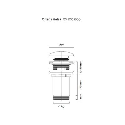 Korek do umywalki złoty połysk 05100800 Oltens Halsa