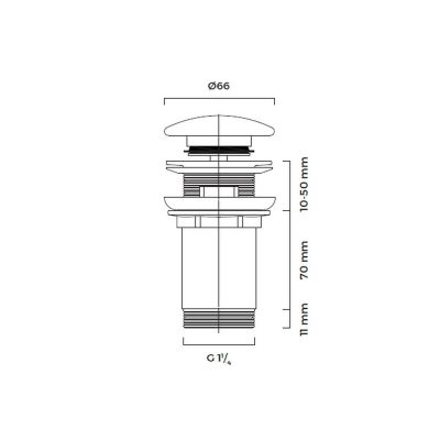 Korek do umywalki złoto szczotkowane 05100810 Oltens Halsa