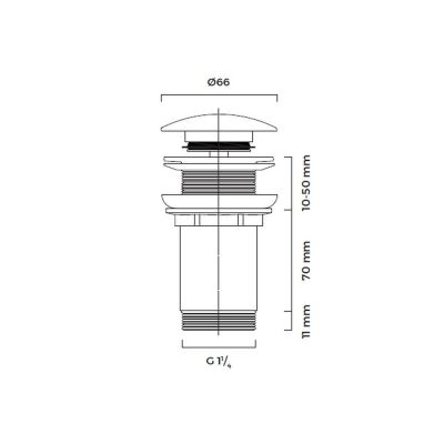 Korek do umywalki złoto szczotkowane 05200810 Oltens Rovde