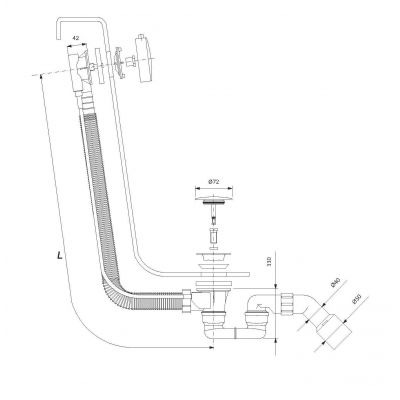 Syfon do wanny złoty TK104PLUS30764SGLB Omnires CGS