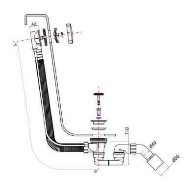 Omnires CGS TK104PLUS30164SCR syfon do wanny