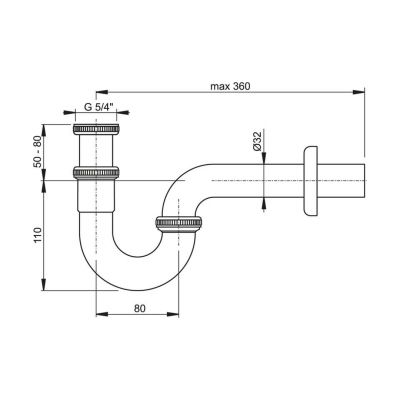 Syfon do umywalki rurowy chrom X01436 Ravak