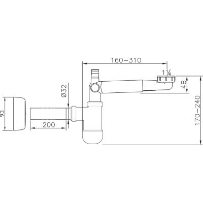 Ravak X01612 syfon do umywalki butelkowy biały