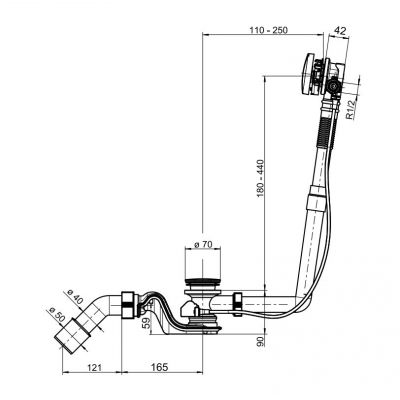 Syfon z napełnianiem czarny VS35327C560E00 Roca Savai